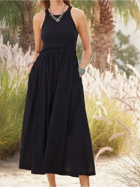 Sundance Black Sleeveless Tank Midi Dress - Picture 1 of 4